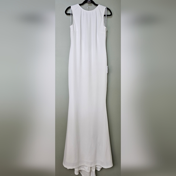 Lulus Va Va Voom White Backless Sleeveless Mermaid Wedding Maxi Dress, Size XL - Picture 9 of 13